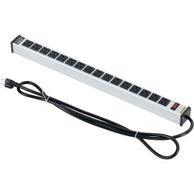 Global Industrial 436950 Global Industrial™ Power Strip, 16 Outlets, 15A, 24"L, 15 Cord image.