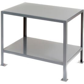 Jamco Products, Inc. WS124GP Jamco Stationary Machine Table W/ 2 Shelves, Steel Square Edge, 24"W x 18"D, Gray image.