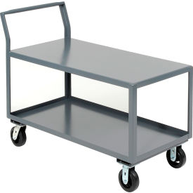 Jamco Products, Inc. SL360R600GPQQ Jamco Service Cart w/2 Shelves, 1200 lb. Capacity, 60"L x 30"W x 29"H, Gray image.
