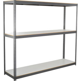 Global Industrial 3 Shelf Heavy Duty Channel Boltless Shelving Starter 96""Wx24""Dx60""H Laminate Deck