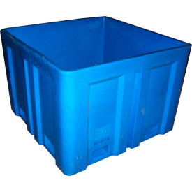 CR Daniels  Dandux 51-2118U Dandux Forkliftable Double Wall Skid Bulk Container 51-2118U - 44" x 44" x 31-1/2", Blue image.