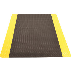 NoTrax® Diamond-Tuff™ Max Anti Fatigue Mat 1" Thick 2' x 75' Black/Yellow Border