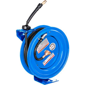 Global Industrial™ Spring Retractable Steel Hose Reel w/ 3/8" x 50'L Hose 300 PSI