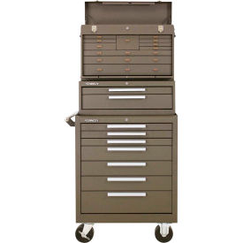 Global Industrial 534726 Kennedy® 277XB,5150B,52611B 27" X 18" X 62-1/2"20 Drawer Roller Cabinet & Machinest Chest Combo image.