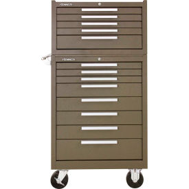 Global Industrial 534730 Kennedy® 378XB & 285XB 27"W X 18"D X 55-5/8"H 13 Drawer Roller Cabinet & Machinist Chest Combo image.