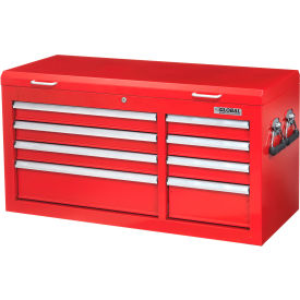 Global Industrial 535655 Global Industrial™ 41-3/8" x 17-15/16" x 22-1/4" 8 Drawer Red Tool Chest image.