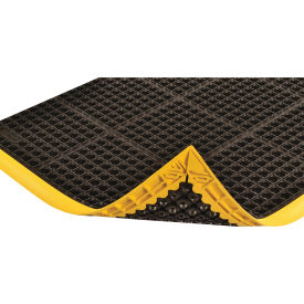 NoTrax® Safety Stance® Drainage Mat Border 7/8" Thick 2-5/32' x 3-5/16' Black/Yellow