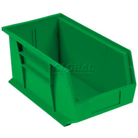 Global Industrial 269689GN Global Industrial™ Plastic Stack & Hang Bin, 5-1/2"W x 14-3/4"D x 5"H, Green image.