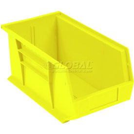 Global Industrial 269689YL Global Industrial™ Plastic Stack & Hang Bin, 5-1/2"W x 14-3/4"D x 5"H, Yellow image.