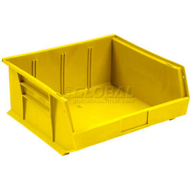 Global Industrial 269685YL Global Industrial™ Plastic Stack & Hang Bin, 11"W x 10-7/8"D x 5"H, Yellow image.