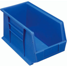 Global Industrial 550123BL Global Industrial™ Plastic Stack & Hang Bin, 8-1/4W x 18"D x 9"H, Blue image.