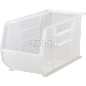 Global Industrial 550123CL Global Industrial™ Plastic Stack & Hang Bin, 8-1/4"W x 18"D x 9"H, Clear image.