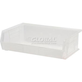 Global Industrial 550125CL Global Industrial™ Plastic Stack & Hang Bin, 16-1/2"W x 10-7/8"D x 5"H, Clear image.