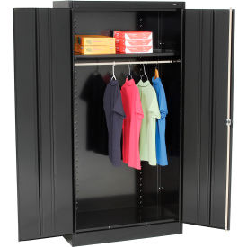 Tennsco Corp 1471-BLK Tennsco Standard Wardrobe Cabinet 1471-BLK - 36x18x72 Black Unassembled image.