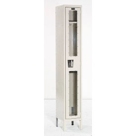 Hallowell USV1288-1A-PT Hallowell® 1-Tier 1 Door Safety-View Locker, 12"W x 18"D x 78"H, Tan, Assembled image.