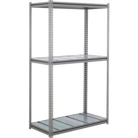 Global Industrial 3 Shelf Heavy Duty Boltless Shelving Z Beam Starter 48Wx24Dx60H Steel Deck