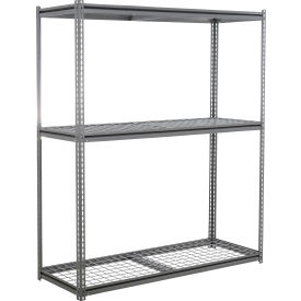 Global Industrial 3 Shelf Standard Duty Boltless Shelving Z Beam Starter 96Wx24Dx60H Wire Deck
