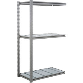 Global Industrial 3 Shelf Heavy Duty Boltless Shelving Z Beam Add On 48Wx24Dx60H Steel Deck