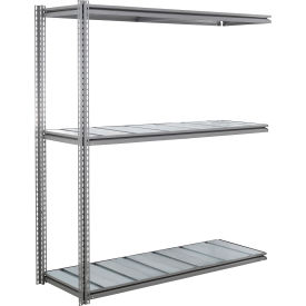 Global Industrial 3 Shelf Standard Duty Boltless Shelving Z Beam Add On 96Wx24Dx60H Steel Deck