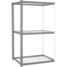 Global Industrial 581058GY Global Industrial 3 Shelf, High Cap Boltless Shelving, Add On, 48"W x 24"D x 60"H, Wire Deck image.