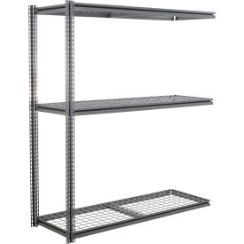 Global Industrial 3 Shelf Standard Duty Boltless Shelving Z Beam Add On 96Wx24Dx60H Wire Deck