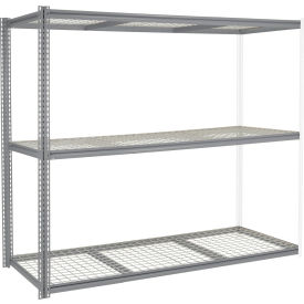 Global Industrial 581067GY Global Industrial 3 Shelf, High Cap Boltless Shelving, Add On, 96"W x 24"D x 60"H, Wire Deck image.