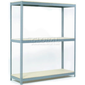 Global Industrial 601764 Global Industrial 3 Shelf, Wide Boltless Shelving, 72"W x 48"D x 60"H, Wood Deck image.