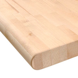 Global Industrial 607283 Global Industrial™ Workbench Top, Maple Boos Butcher Block Safety Edge, 48"Wx30"Dx1-3/4" Thick image.