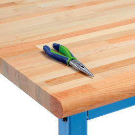 Global Industrial 601367 Global Industrial™ Workbench Top, Maple Boos Butcher Block Safety Edge, 60"Wx30"Dx1-3/4" Thick image.