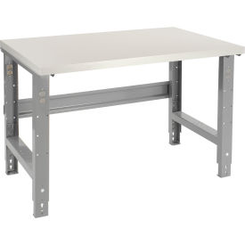 Global Industrial 601419 Global Industrial™ Adjustable Height Workbench, 48 x 30", Laminate Square Edge, Gray image.