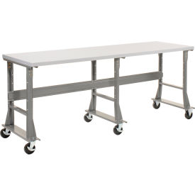 Global Industrial™ Extra Long Mobile Workbench 96 x 30"" Flared Leg Laminate Square Edge