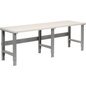 Global Industrial 601429 Global Industrial™ Extra Long Workbench, 96 x 30", Adjustable Height, Laminate Square Edge,Gray image.