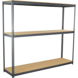 Global Industrial 3 Shelf Extra Heavy Duty Boltless Shelving Starter 96""W x 36""D x 72""HWood Deck