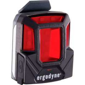 Ergodyne Skullerz 8993 Hard Hat Red Safety Light, Magnetic Beacon Light, Black