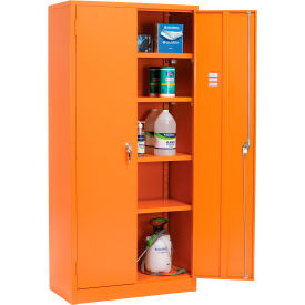 Global Industrial 603355OR Global Industrial™ Emergency Preparedness Cabinet, 36"Wx18"Dx78"H, Orange, Unassembled image.