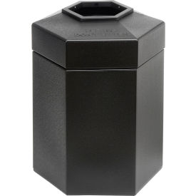 Dci  Marketing 737201 PolyTec™ Open Top Hex Waste Container, Black, 45-Gallon image.