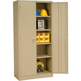 Global Industrial™ Storage Cabinet Turn Handle 36""W x 18""D x 78""H Tan Unassembled