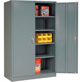 Global Industrial 603357GY Global Industrial™ Storage Cabinet, Turn Handle, 48"W x 24"D x 78"H, Gray, Unassembled image.