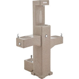 Global Industrial 603605F Global Industrial™ Outdoor Bottle Filler & Fountain w/ Pet Station & Filter, Rotocast Granite image.