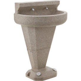 Global Industrial 604082 Global Industrial™ Pedestal Wash Fountain, 2 Station, Foot-Operated image.