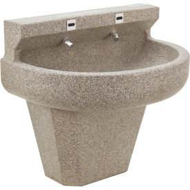 Global Industrial 604083 Global Industrial™ Wall Mounted Wash Fountain, 2 Station, Sensor-Operated image.
