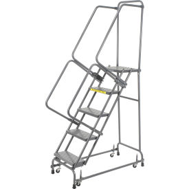 Ballymore Co Inc FSH518P Perforated 16"W 5 Step Steel Rolling Ladder 14"D Top Step - FSH518P image.