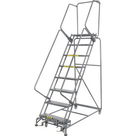 Ballymore Co Inc FS083221P Perforated 24"W 8 Step Steel Rolling Ladder 21"D Top Step - FS083221P image.