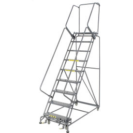 Ballymore Co Inc FS093214P Perforated 24"W 9 Step Steel Rolling Ladder 14"D Top Step - FS093214P image.