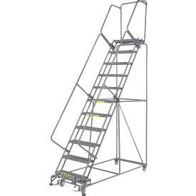 Ballymore Co Inc FS113214G Grip 24"W 11 Step Steel Rolling Ladder 14"D Top Step - FS113214G image.