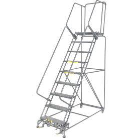 Ballymore Co Inc FS093221P Perforated 24"W 9 Step Steel Rolling Ladder 21"D Top Step - FS093221P image.