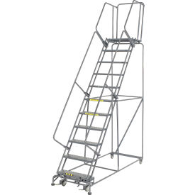 Ballymore Co Inc FS113221P Perforated 24"W 11 Step Steel Rolling Ladder 21"D Top Step - FS113221P image.