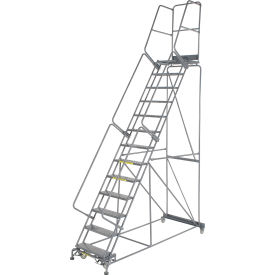 Ballymore Co Inc FS134021P Perforated 24"W 13 Step Steel Rolling Ladder 21"D Top Step - FS134021P image.