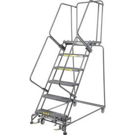 Ballymore Co Inc 063014G Grip 24"W 6 Step Steel Rolling Ladder 14"D Top Step- Lock Type B - 063014G image.