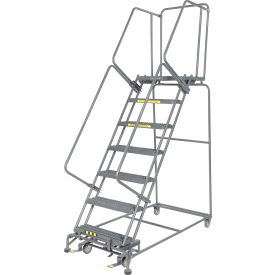 Ballymore Co Inc FS073021G Grip 24"W 7 Step Steel Rolling Ladder 21"D Top Step- Lock Type B - FS073021G image.